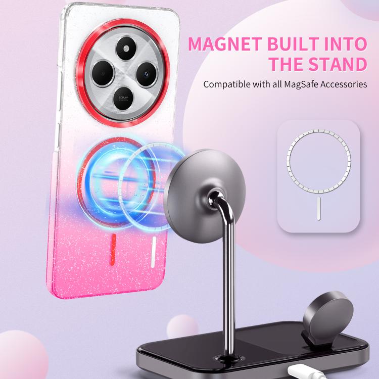 For Xiaomi Redmi Note 13 Pro+ 5G Gold Diamond Glitter Gradient MagSafe Shockproof Phone Case