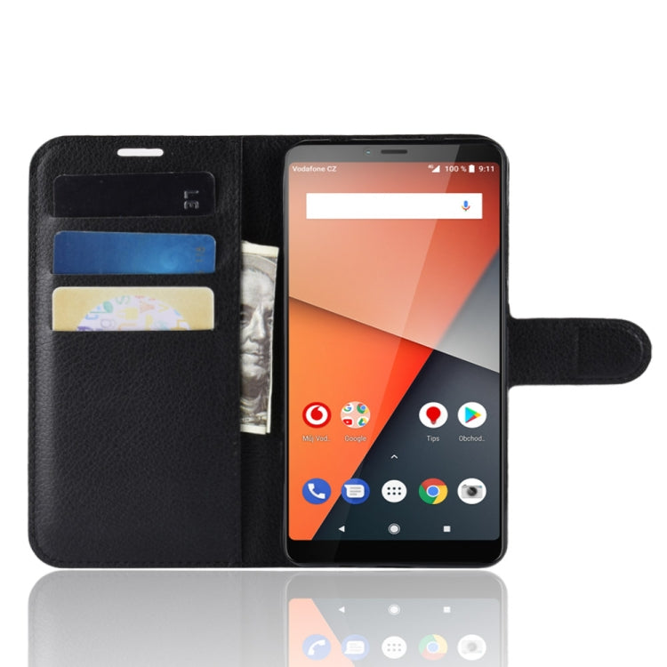 Litchi Texture Horizontal Flip Leather Case for Vodafone Smart X9 / VFD 820 , with Wallet & Holder & Card Slots