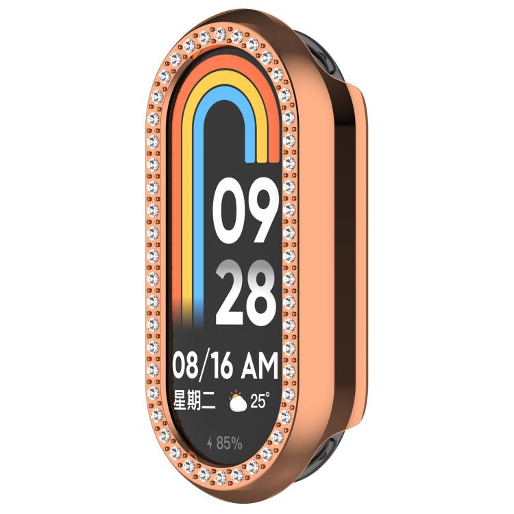For Xiaomi Smart Band 10 / 10 NFC Single Row Diamond Half Coverage Hollow TPU Watch Cover