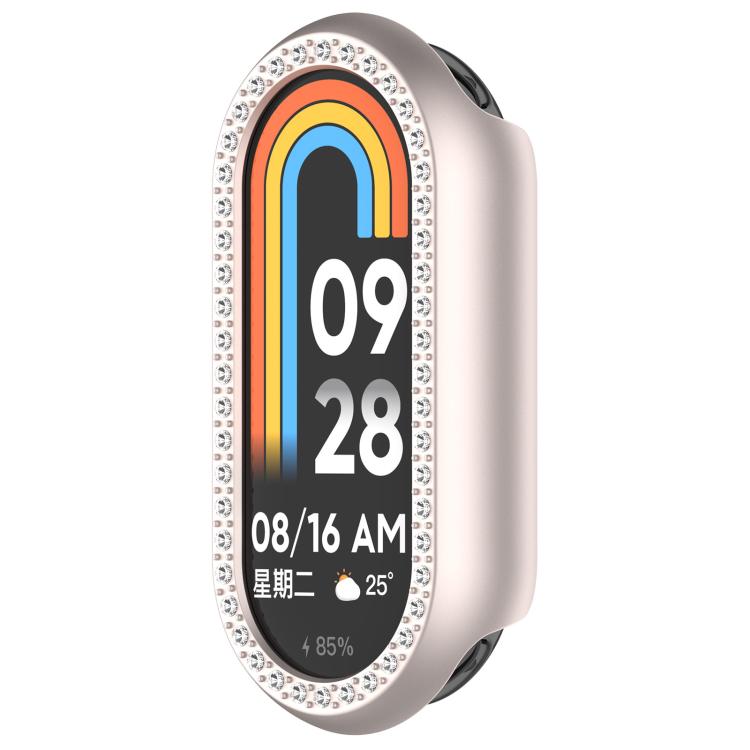 For Xiaomi Smart Band 10 / 10 NFC Single Row Diamond Half Coverage Hollow TPU Watch Cover