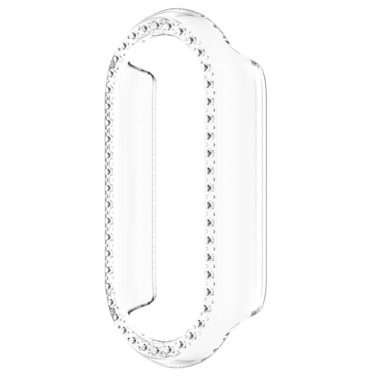 For Xiaomi Smart Band 10 / 10 NFC Single Row Diamond Half Coverage Hollow TPU Watch Cover