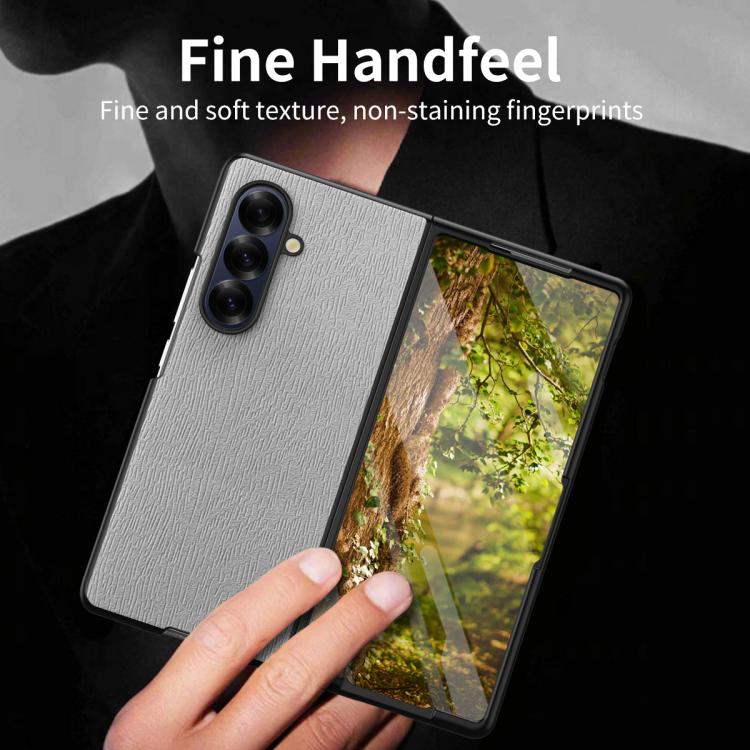 For Samsung Galaxy Z Fold7 5G Tree Bark Leather Shockproof Phone Case