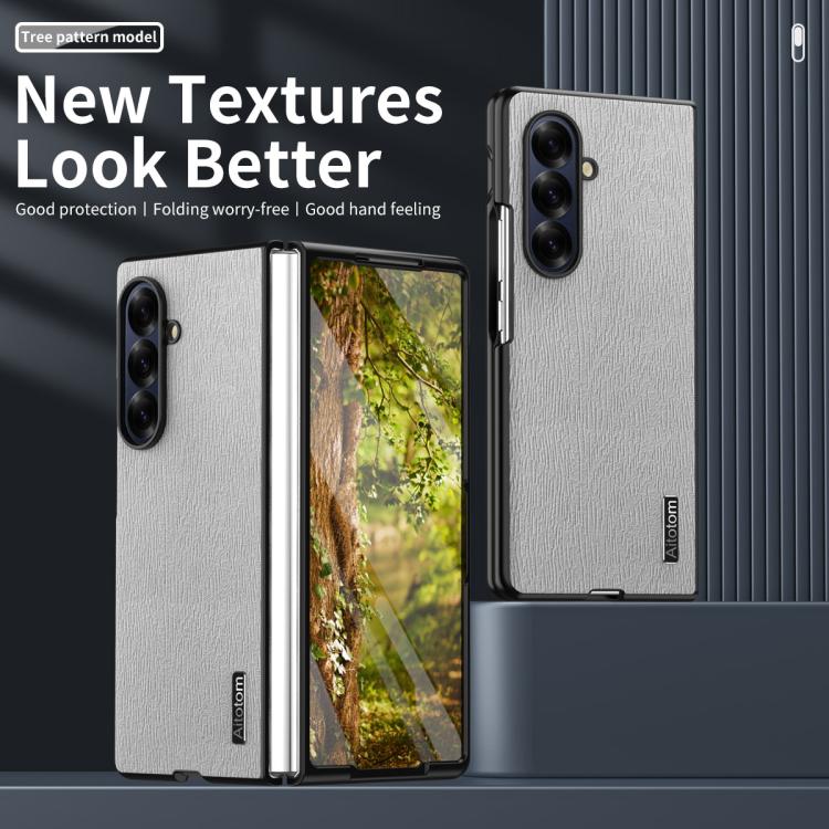 For Samsung Galaxy Z Fold7 5G Tree Bark Leather Shockproof Phone Case