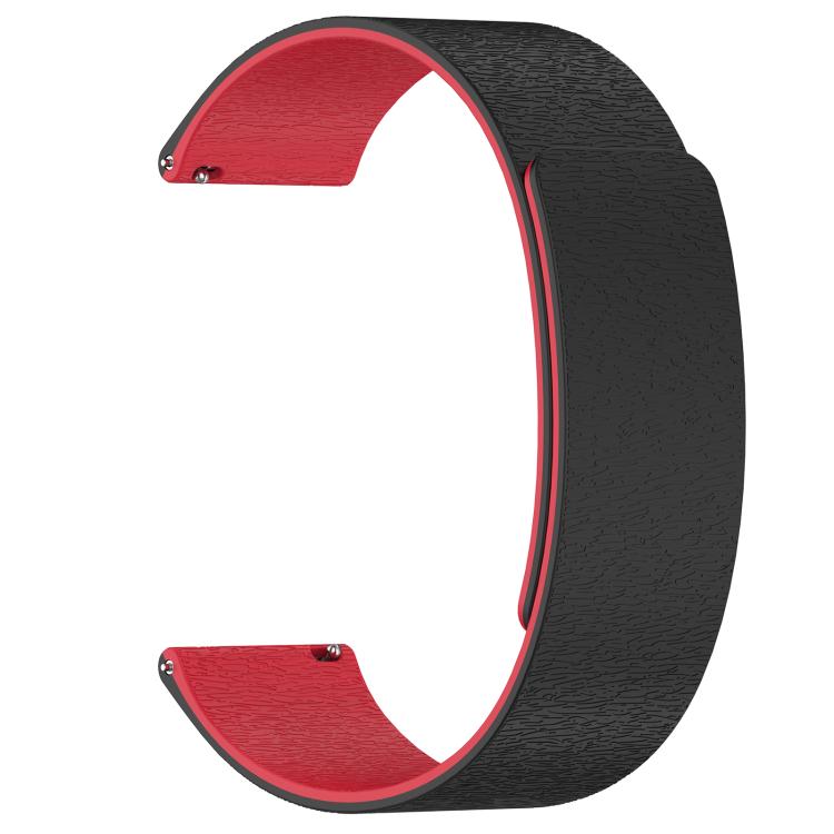 For Amazfit Active 2 / Active 2 Square Cloud Wood Grain Silicone Soft Magnetic Watch Band