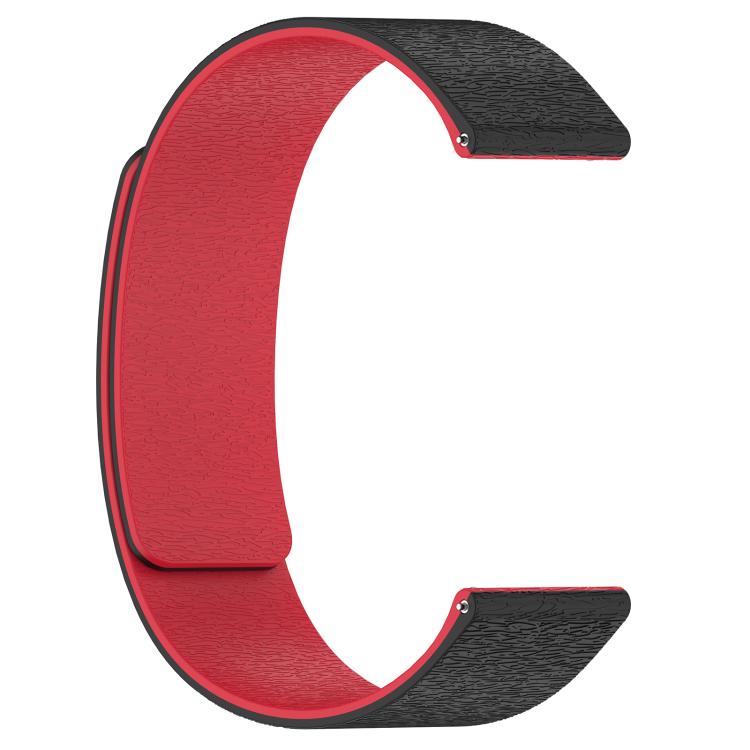 For Amazfit Active 2 / Active 2 Square Cloud Wood Grain Silicone Soft Magnetic Watch Band