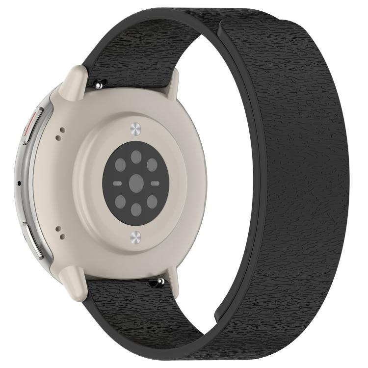 For Amazfit Active 2 / Active 2 Square Cloud Wood Grain Silicone Soft Magnetic Watch Band