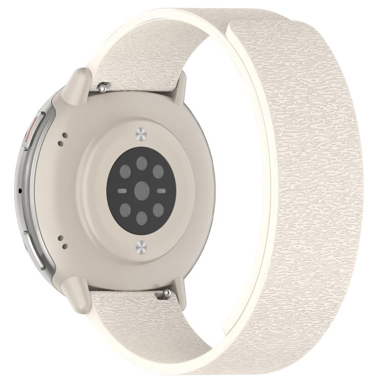 For Amazfit Active 2 / Active 2 Square Cloud Wood Grain Silicone Soft Magnetic Watch Band
