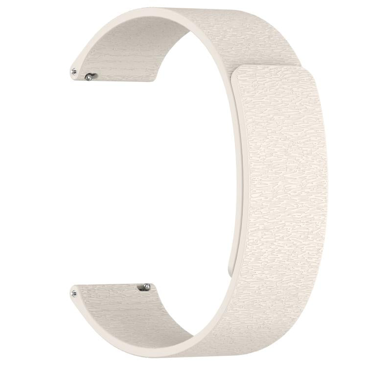 For Amazfit Active 2 / Active 2 Square Cloud Wood Grain Silicone Soft Magnetic Watch Band