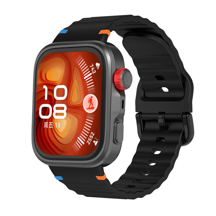 For Huawei Watch Fit 5 / Fit 5 Pro / Fit 4 Wave Texture Stitched Color Buckle Silicone Watch Band