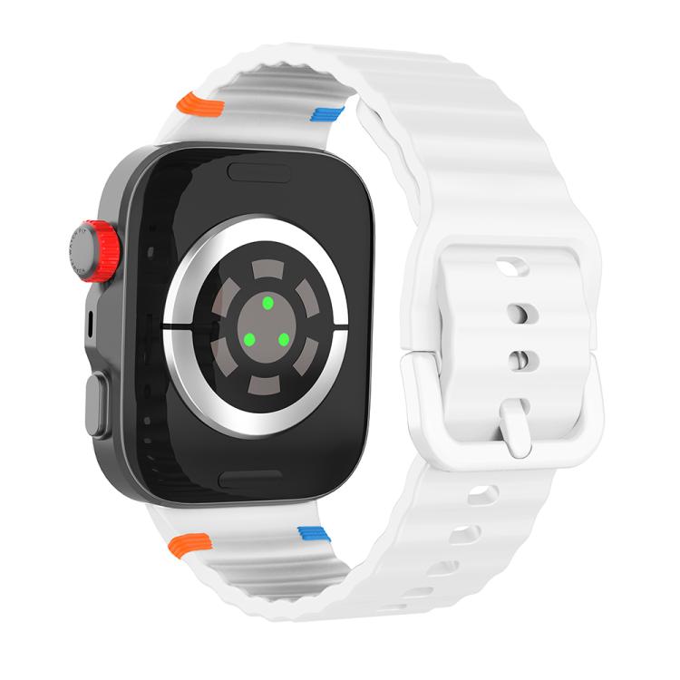 For Huawei Watch Fit 5 / Fit 5 Pro / Fit 4 Wave Texture Stitched Color Buckle Silicone Watch Band