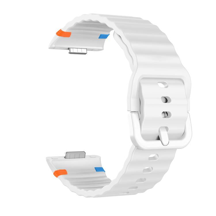 For Huawei Watch Fit 5 / Fit 5 Pro / Fit 4 Wave Texture Stitched Color Buckle Silicone Watch Band