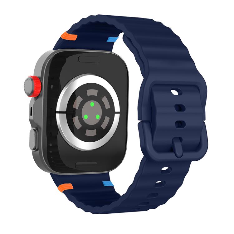 For Huawei Watch Fit 5 / Fit 5 Pro / Fit 4 Wave Texture Stitched Color Buckle Silicone Watch Band