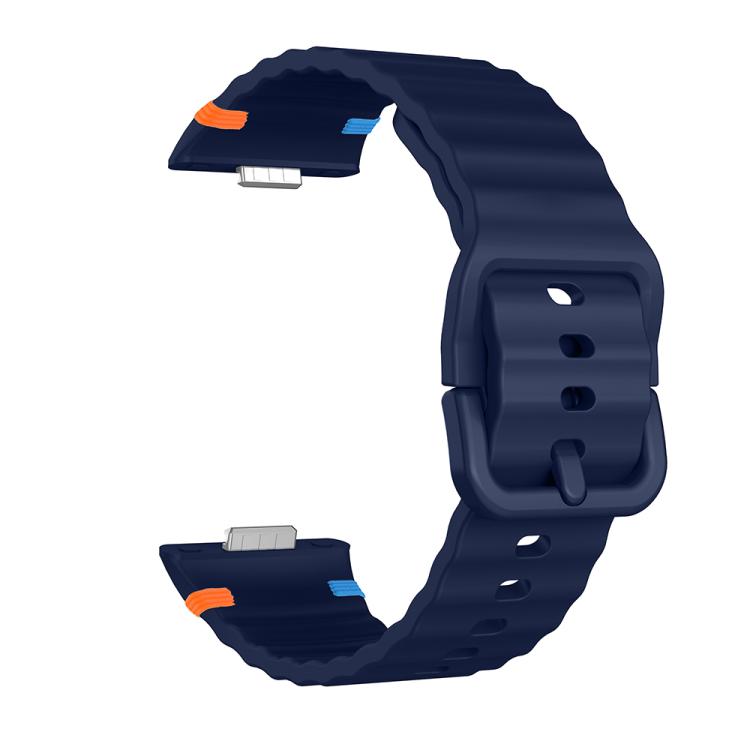 For Huawei Watch Fit 5 / Fit 5 Pro / Fit 4 Wave Texture Stitched Color Buckle Silicone Watch Band