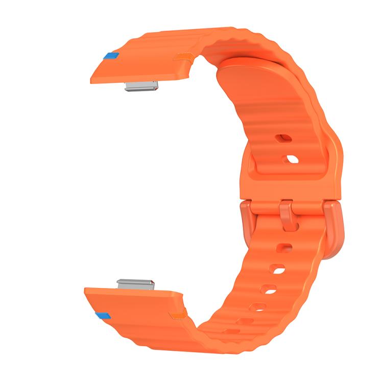 For Huawei Watch Fit 5 / Fit 5 Pro / Fit 4 Wave Texture Stitched Color Buckle Silicone Watch Band