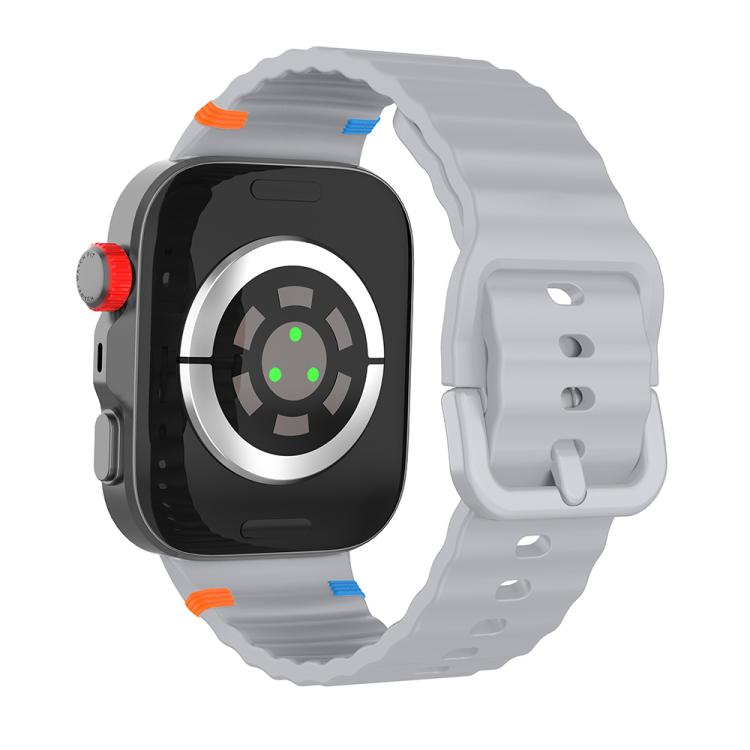 For Huawei Watch Fit 5 / Fit 5 Pro / Fit 4 Wave Texture Stitched Color Buckle Silicone Watch Band