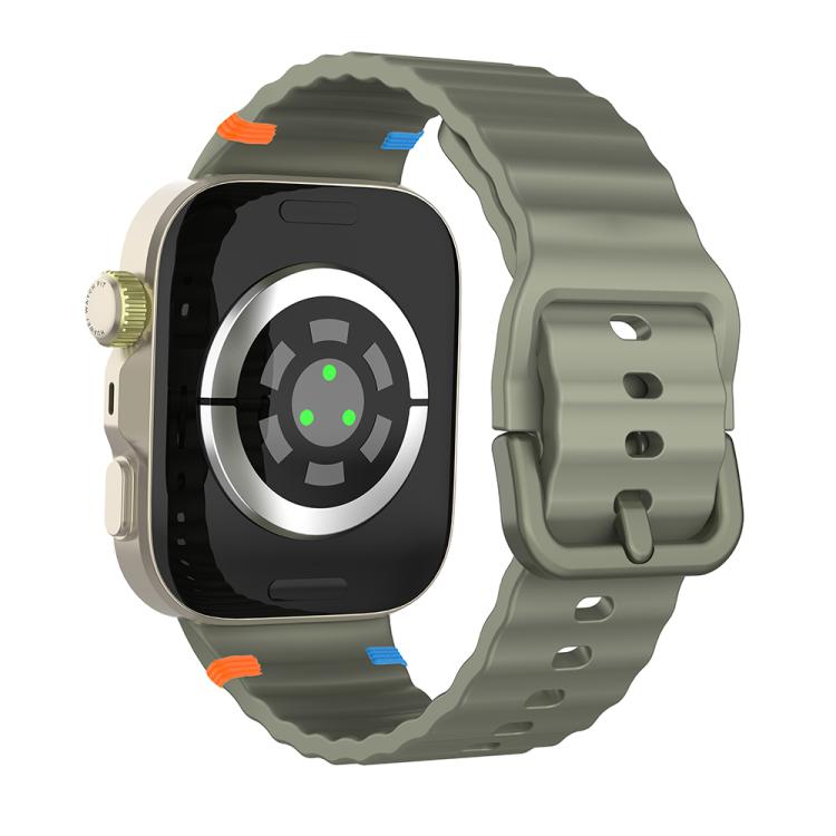 For Huawei Watch Fit 5 / Fit 5 Pro / Fit 4 Wave Texture Stitched Color Buckle Silicone Watch Band