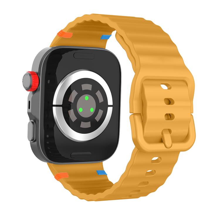 For Huawei Watch Fit 5 / Fit 5 Pro / Fit 4 Wave Texture Stitched Color Buckle Silicone Watch Band