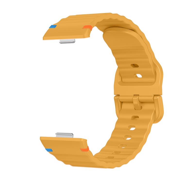 For Huawei Watch Fit 5 / Fit 5 Pro / Fit 4 Wave Texture Stitched Color Buckle Silicone Watch Band