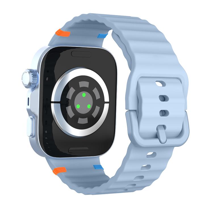 For Huawei Watch Fit 5 / Fit 5 Pro / Fit 4 Wave Texture Stitched Color Buckle Silicone Watch Band