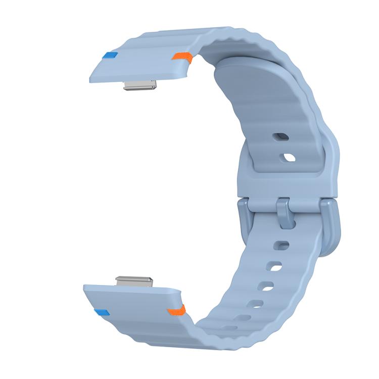 For Huawei Watch Fit 5 / Fit 5 Pro / Fit 4 Wave Texture Stitched Color Buckle Silicone Watch Band