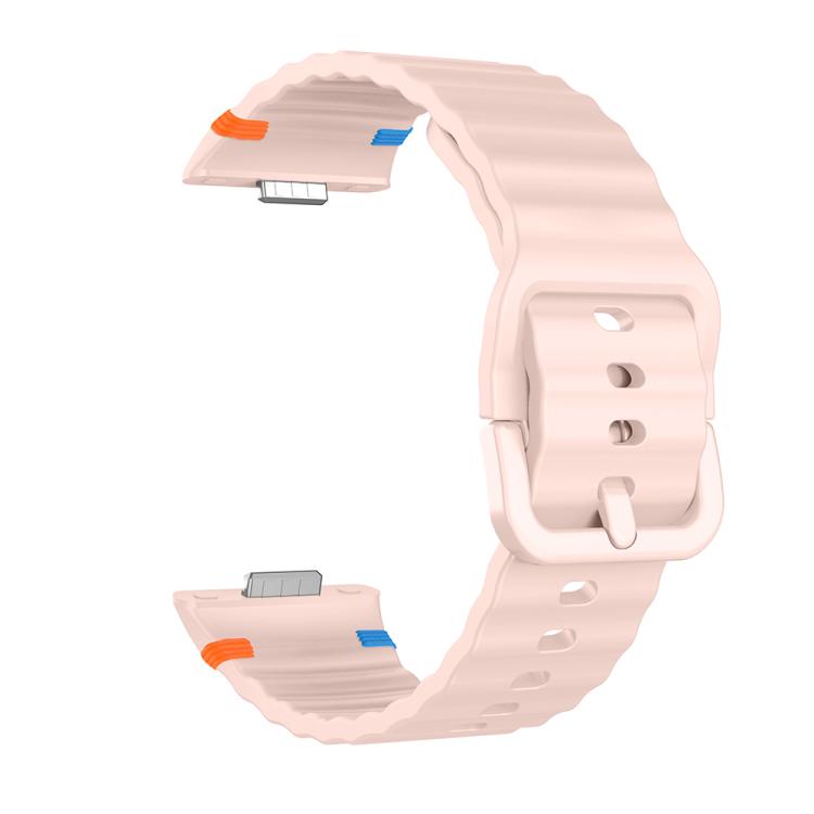 For Huawei Watch Fit 5 / Fit 5 Pro / Fit 4 Wave Texture Stitched Color Buckle Silicone Watch Band