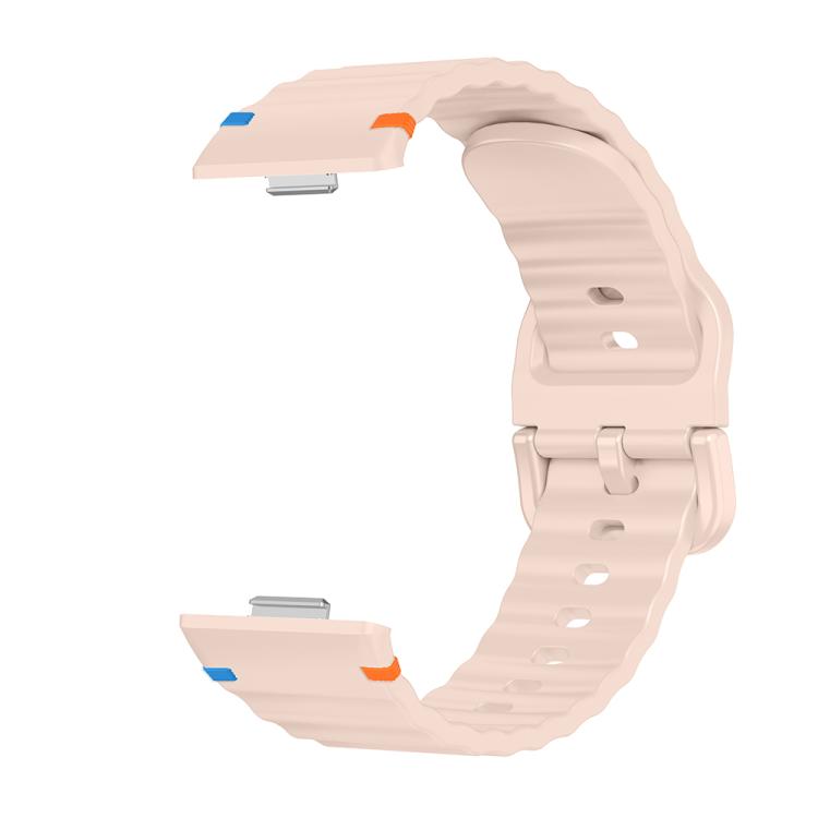 For Huawei Watch Fit 5 / Fit 5 Pro / Fit 4 Wave Texture Stitched Color Buckle Silicone Watch Band