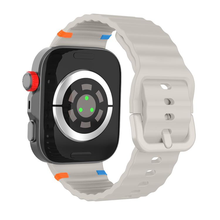 For Huawei Watch Fit 5 / Fit 5 Pro / Fit 4 Wave Texture Stitched Color Buckle Silicone Watch Band