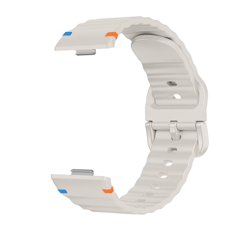 For Huawei Watch Fit 5 / Fit 5 Pro / Fit 4 Wave Texture Stitched Color Buckle Silicone Watch Band
