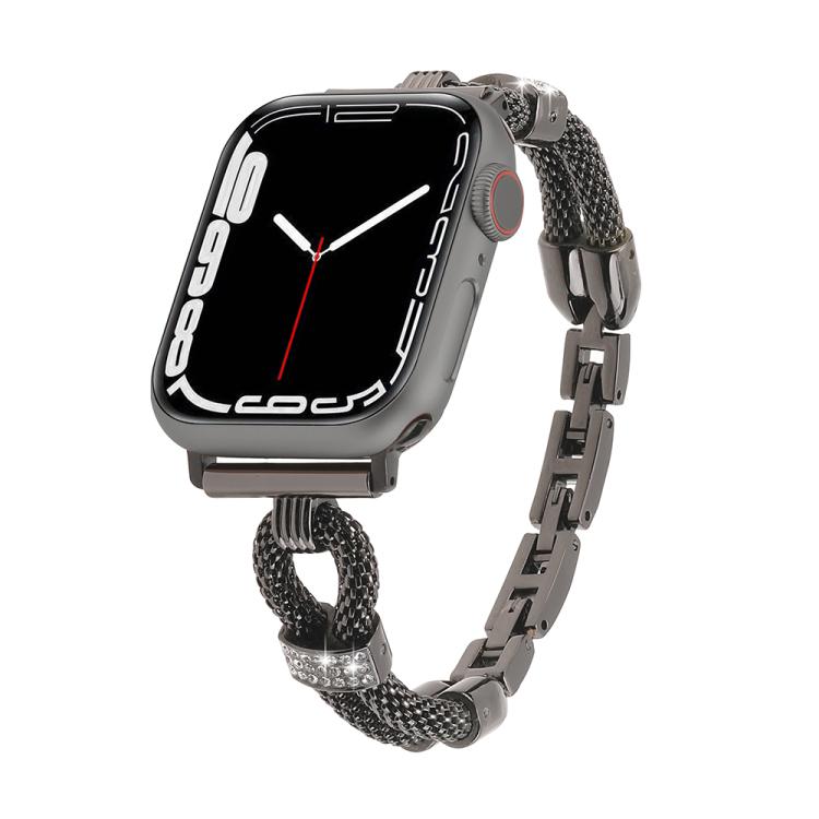 For Apple Watch 46mm / 49mm / 45mm / 44mm Copper Chain Diamonds Metal Watch Band