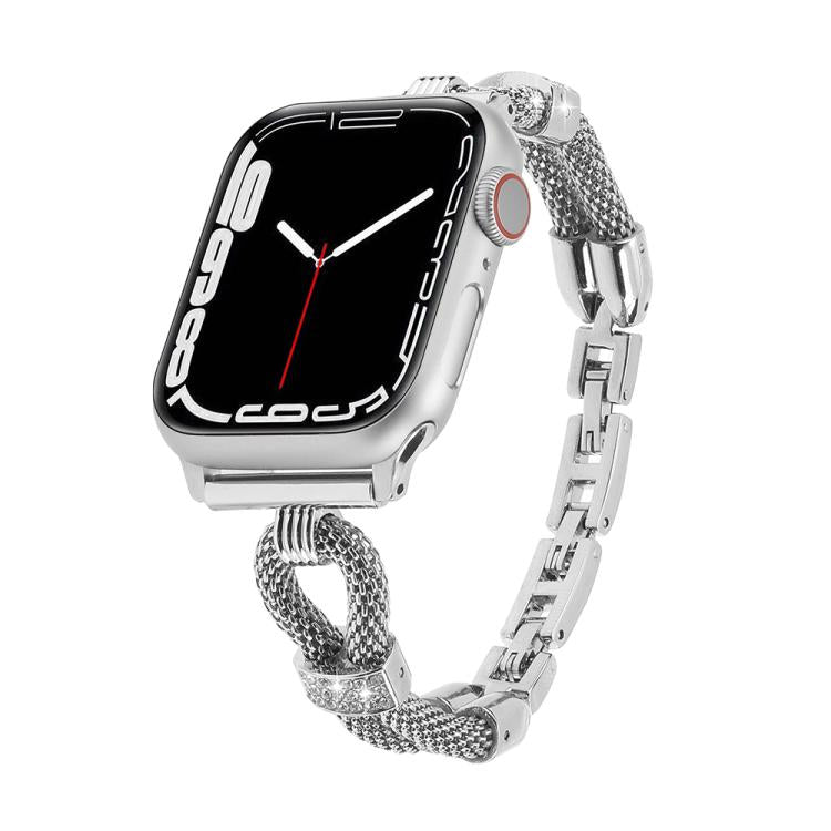 For Apple Watch 46mm / 49mm / 45mm / 44mm Copper Chain Diamonds Metal Watch Band