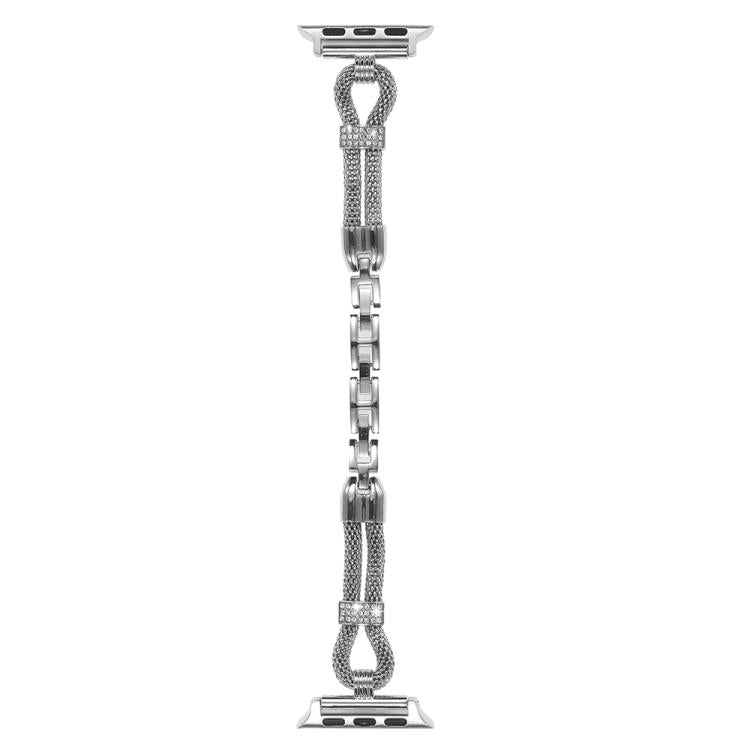 For Apple Watch 46mm / 49mm / 45mm / 44mm Copper Chain Diamonds Metal Watch Band