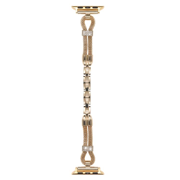 For Apple Watch 46mm / 49mm / 45mm / 44mm Copper Chain Diamonds Metal Watch Band