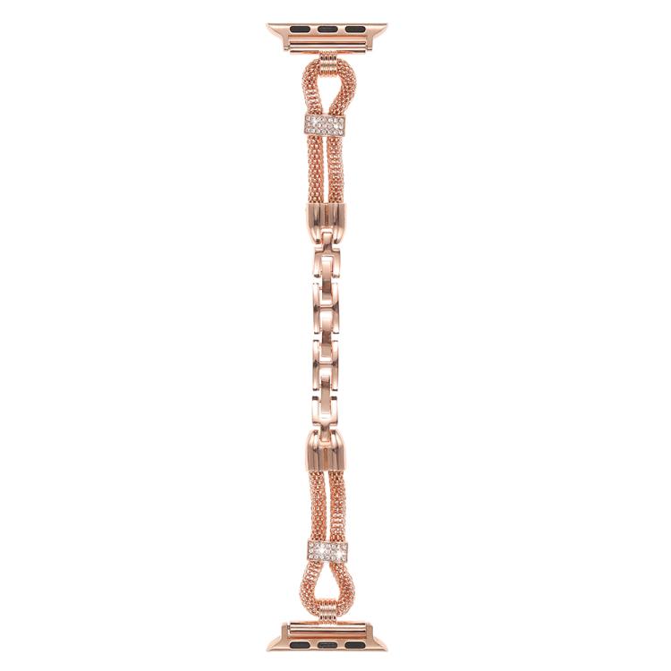 For Apple Watch 46mm / 49mm / 45mm / 44mm Copper Chain Diamonds Metal Watch Band