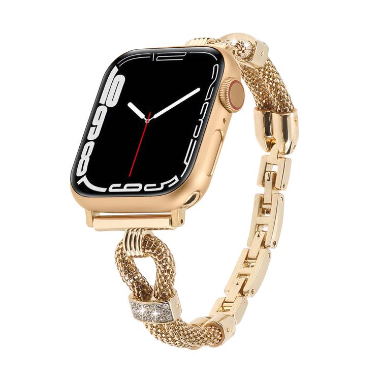 For Apple Watch 42mm / 41mm / 40mm / 38mm Copper Chain Diamonds Metal Watch Band