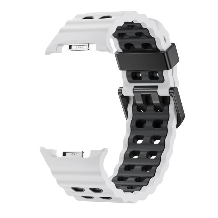For Samsung Galaxy Watch8 / Watch8 Classic Ocean Style Quick Release Buckle Two Color Silicone Watch Band