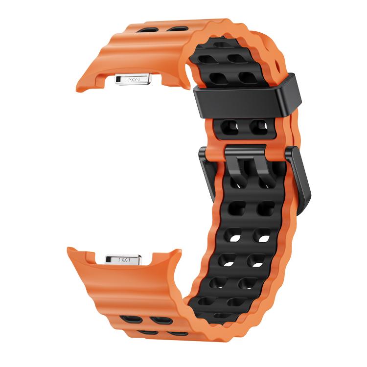 For Samsung Galaxy Watch8 / Watch8 Classic Ocean Style Quick Release Buckle Two Color Silicone Watch Band