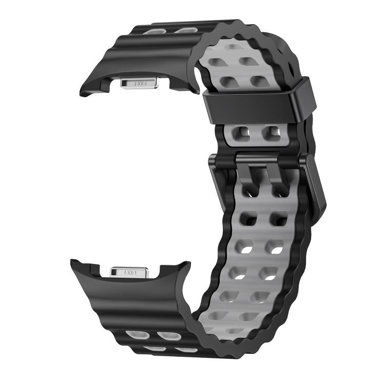 For Samsung Galaxy Watch8 / Watch8 Classic Ocean Style Quick Release Buckle Two Color Silicone Watch Band