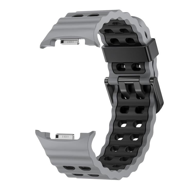 For Samsung Galaxy Watch8 / Watch8 Classic Ocean Style Quick Release Buckle Two Color Silicone Watch Band
