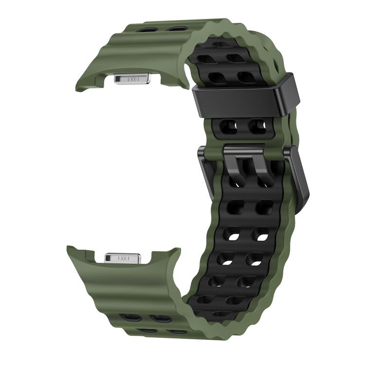 For Samsung Galaxy Watch8 / Watch8 Classic Ocean Style Quick Release Buckle Two Color Silicone Watch Band