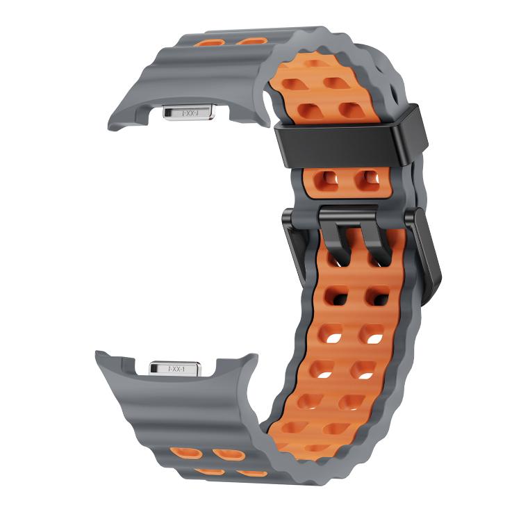 For Samsung Galaxy Watch8 / Watch8 Classic Ocean Style Quick Release Buckle Two Color Silicone Watch Band