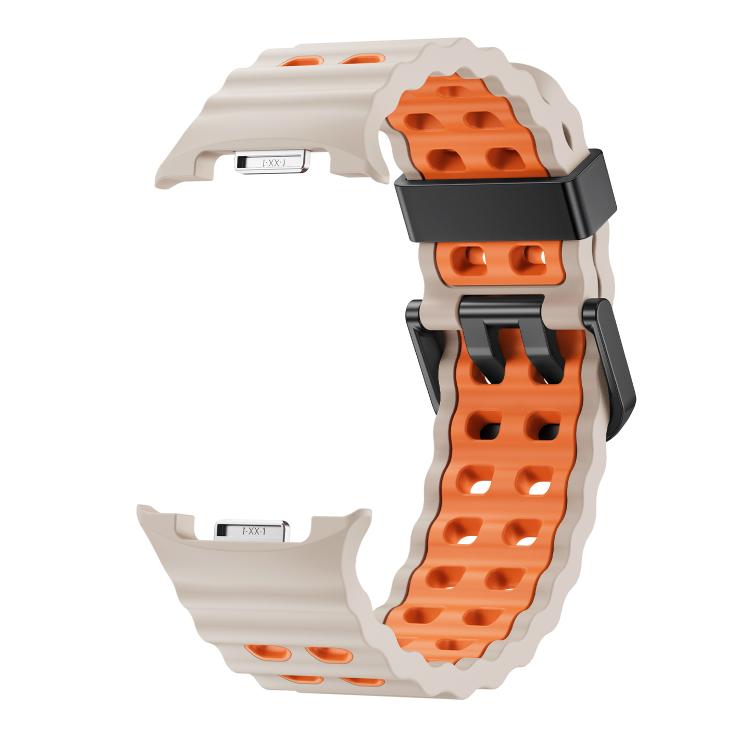 For Samsung Galaxy Watch8 / Watch8 Classic Ocean Style Quick Release Buckle Two Color Silicone Watch Band