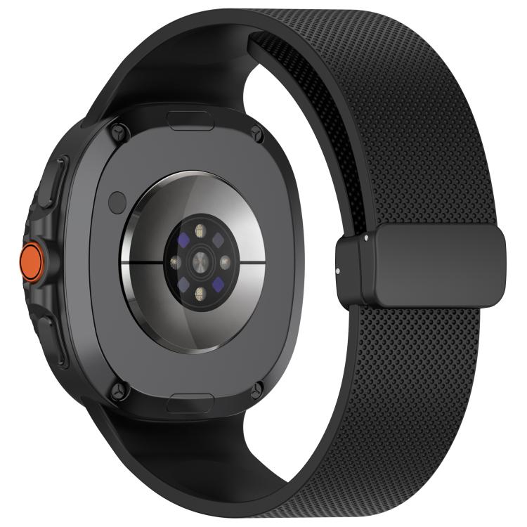 For Samsung Galaxy Watch8 / Watch8 Classic Small Plaid Texture Magnetic Buckle Silicone Watch Band