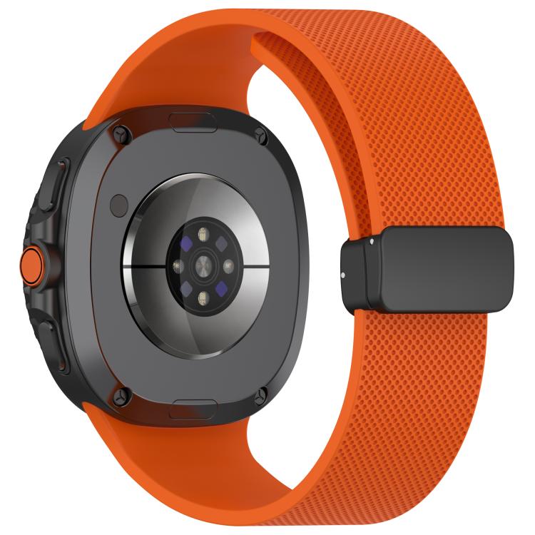 For Samsung Galaxy Watch8 / Watch8 Classic Small Plaid Texture Magnetic Buckle Silicone Watch Band