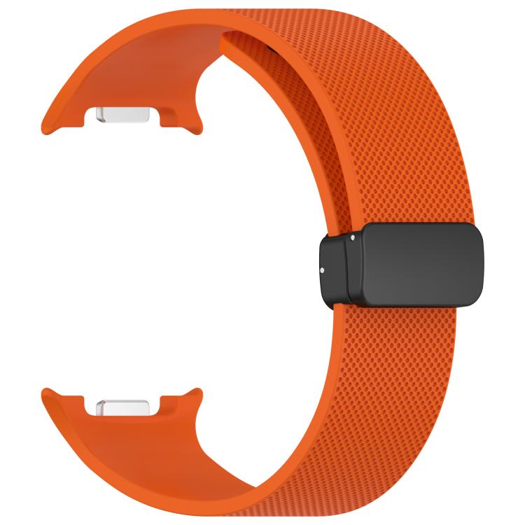 For Samsung Galaxy Watch8 / Watch8 Classic Small Plaid Texture Magnetic Buckle Silicone Watch Band