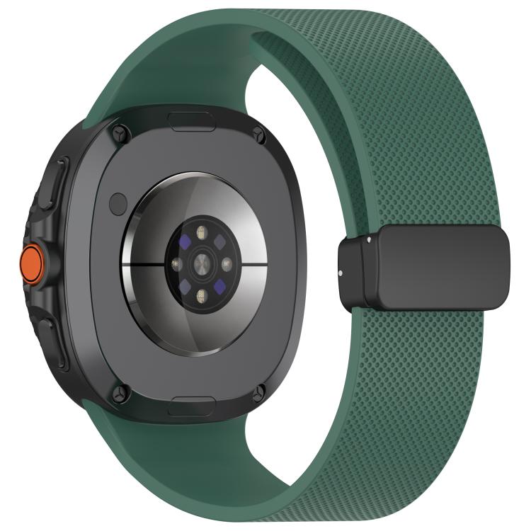 For Samsung Galaxy Watch8 / Watch8 Classic Small Plaid Texture Magnetic Buckle Silicone Watch Band