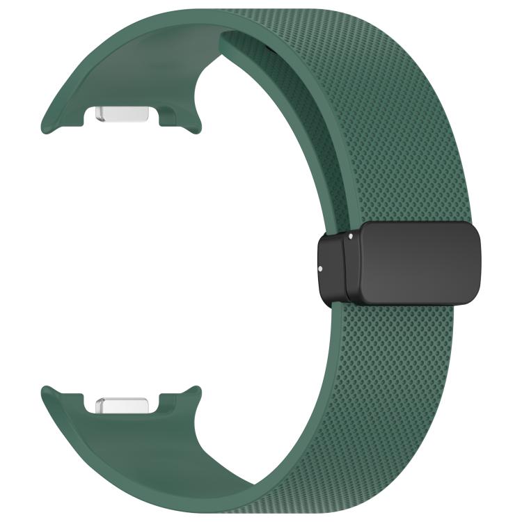 For Samsung Galaxy Watch8 / Watch8 Classic Small Plaid Texture Magnetic Buckle Silicone Watch Band