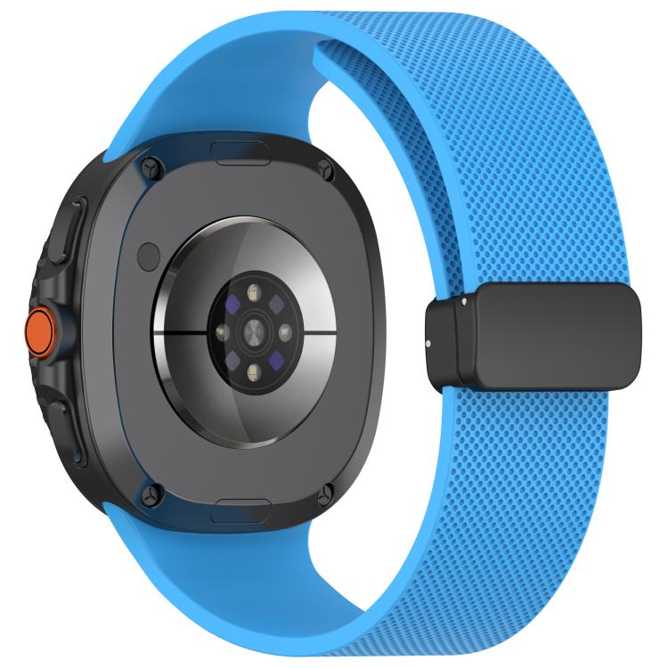 For Samsung Galaxy Watch8 / Watch8 Classic Small Plaid Texture Magnetic Buckle Silicone Watch Band