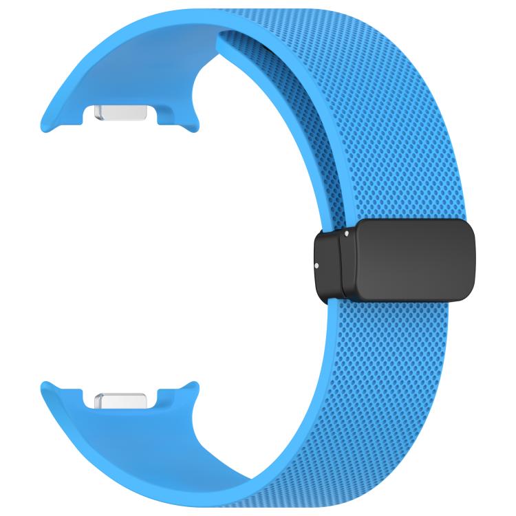 For Samsung Galaxy Watch8 / Watch8 Classic Small Plaid Texture Magnetic Buckle Silicone Watch Band