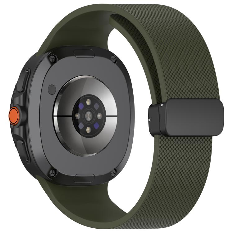 For Samsung Galaxy Watch8 / Watch8 Classic Small Plaid Texture Magnetic Buckle Silicone Watch Band