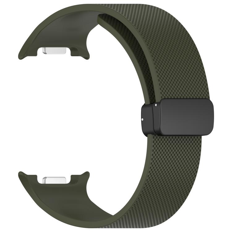 For Samsung Galaxy Watch8 / Watch8 Classic Small Plaid Texture Magnetic Buckle Silicone Watch Band
